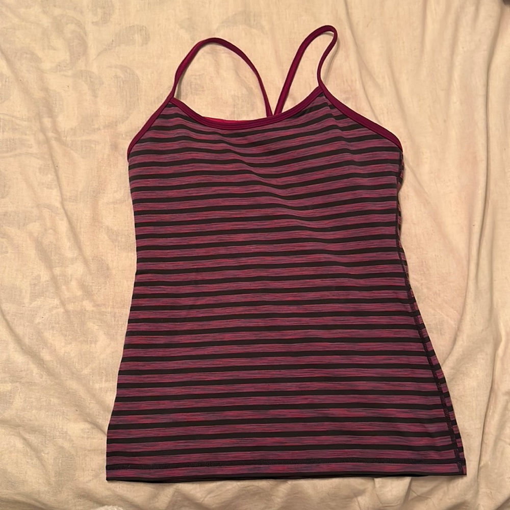 Lululemon purple pink stripes racerback tank top
